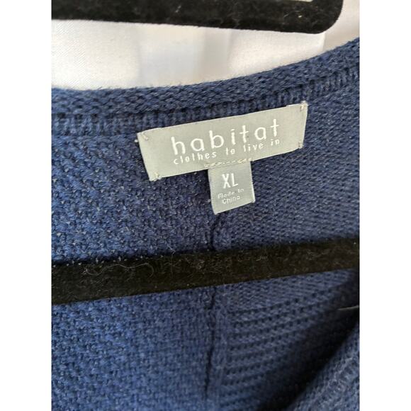 Habitat Clothes to Live in Cardigan Women's XL Blue Pocket Lagenlook Chunky Knit - Picture 3 of 8